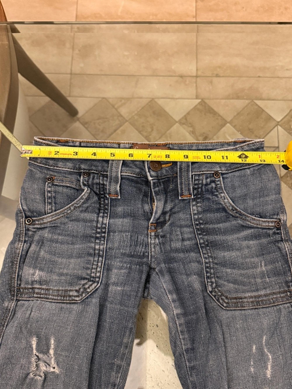 Frankie B. Dark Wash Distressed Flare Jeans - Picture 8 of 9